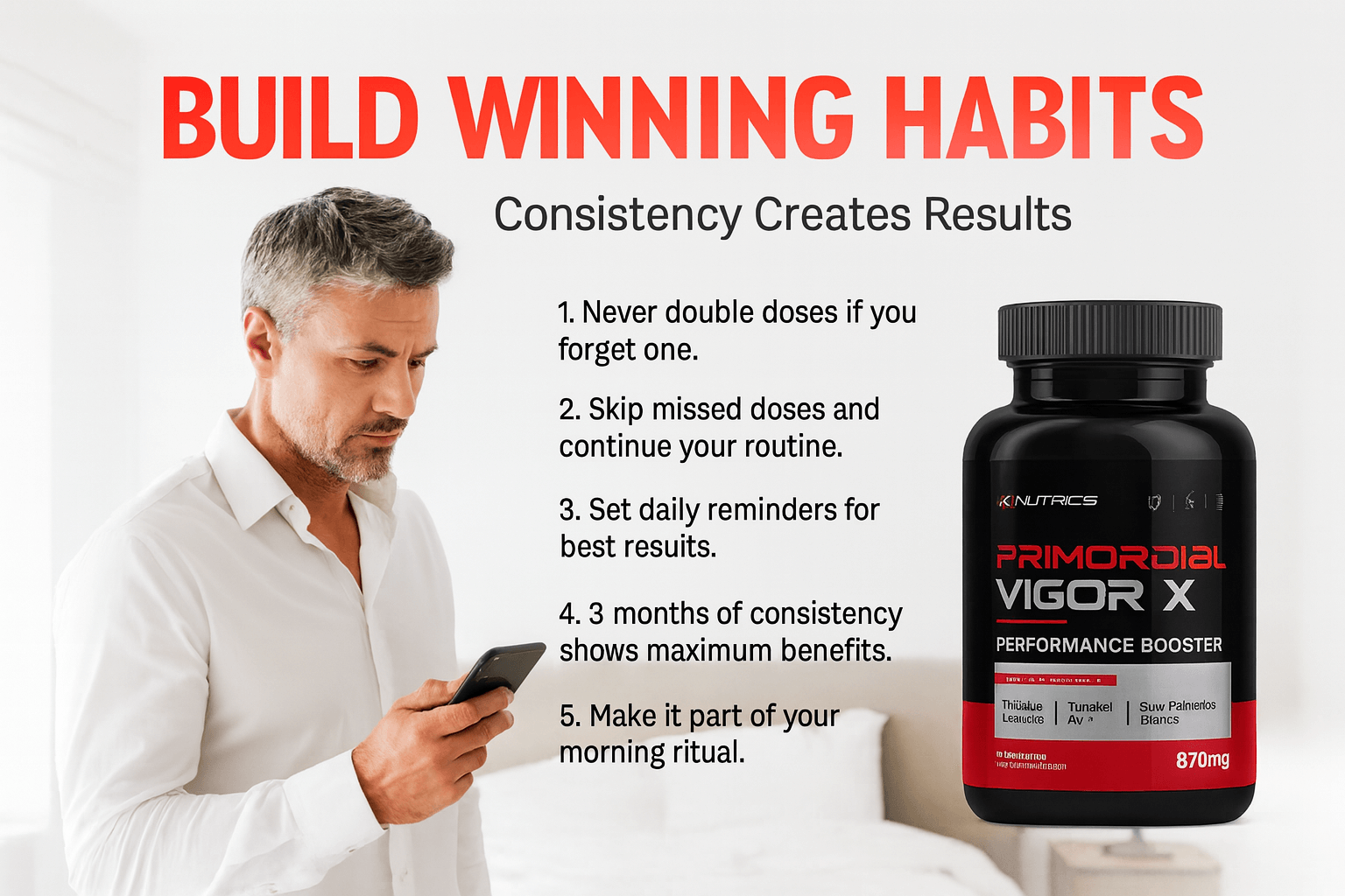 A confident man stands in a stylish bedroom