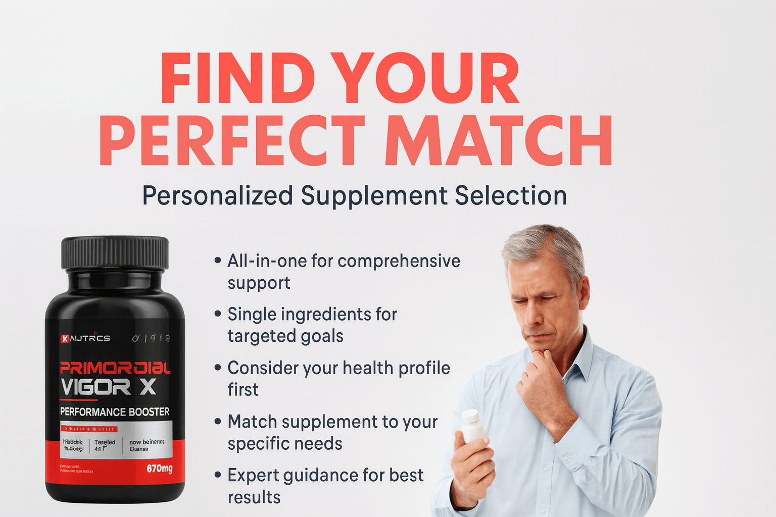 Personalized Supplement Selection Guide for Primordial Vigor X